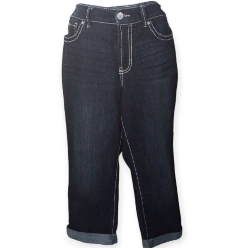 NINE WEST JEANS CUFFED REGULAR SZ.10 EUC